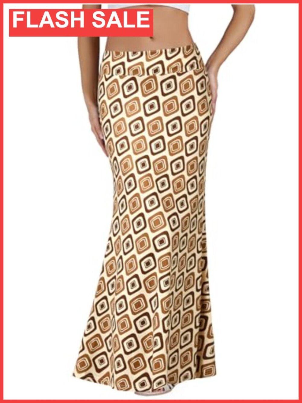 KIFOVEN Women's Foldover High Waist Maxi Skirt Stretchy A-Line